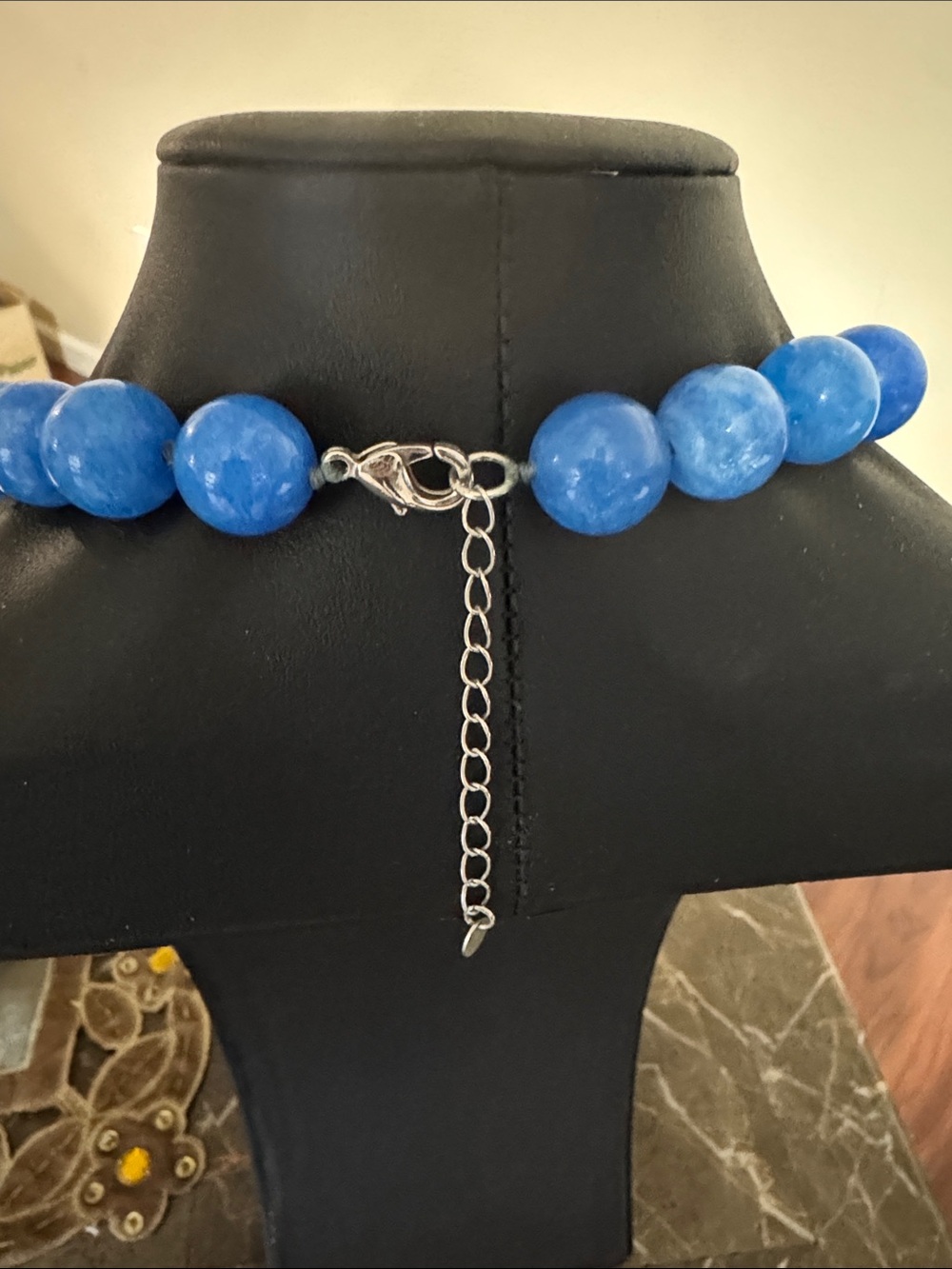 Blue Glass Beaded Necklace for Women - Timeless Elegance - Picture 2 of 6